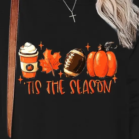🏈Vibrant Halloween Print Long Sleeve Crew Neck T-Shirt Soft - Picture 3 of 8